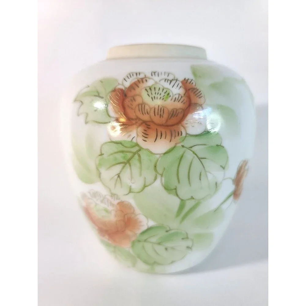 Vintage Ginger Jar NO Lid Flowers  Made In Japan Porcelain